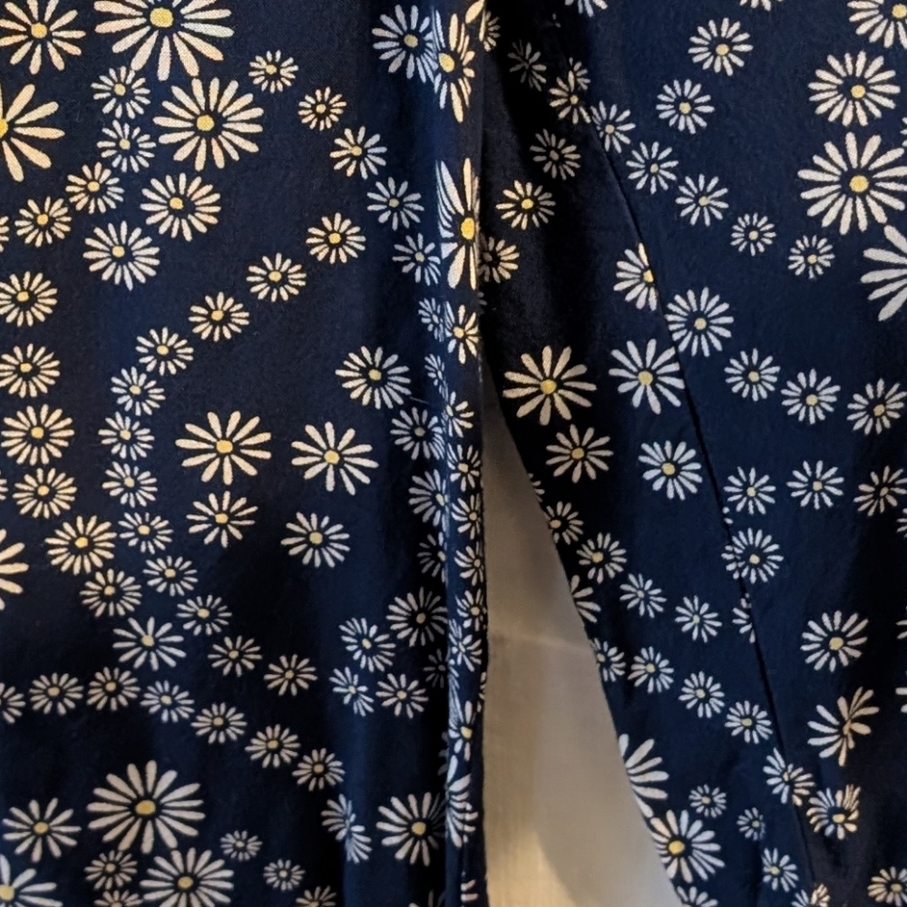 Blue Island Daisy Print Pants Pants Pull On Waist Size Medium - Picture 4 of 8